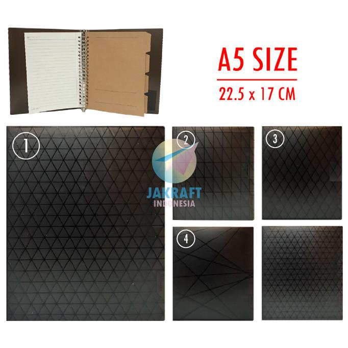 

Binder Note A5 #B0130 Cover Hitam Linear Black 20 Ring Bonus Lengkap Kode 32