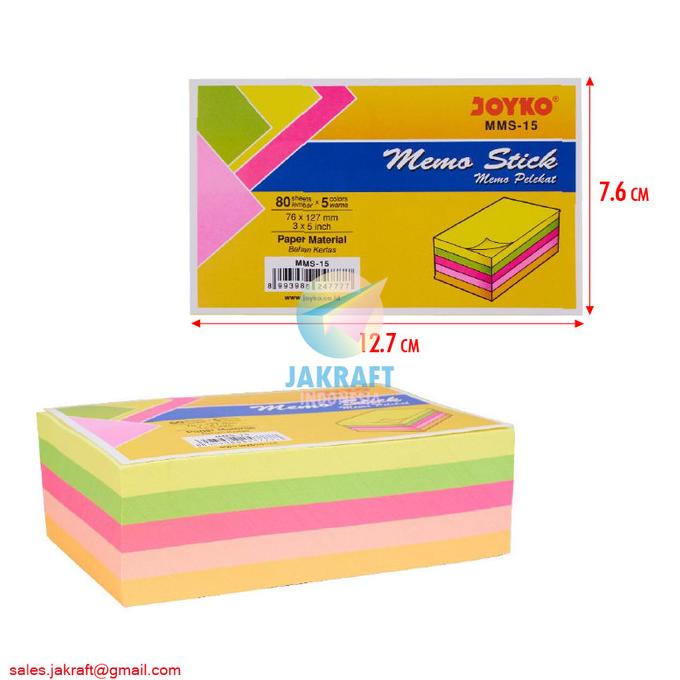 

Kertas Sticky Note 5 Warna Mix Joyko Mms-15 Isi 400 Memo Stick Tempel Kode 947