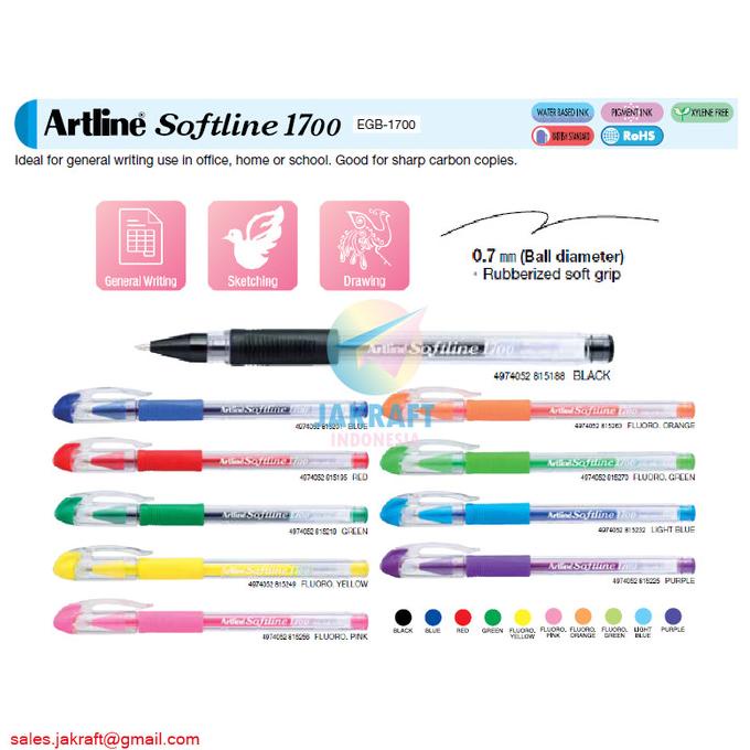 

Pulpen Color Gel Pen Artline Softline Egb-1700 Warna Lengkap 0.7 Mm Kode 942