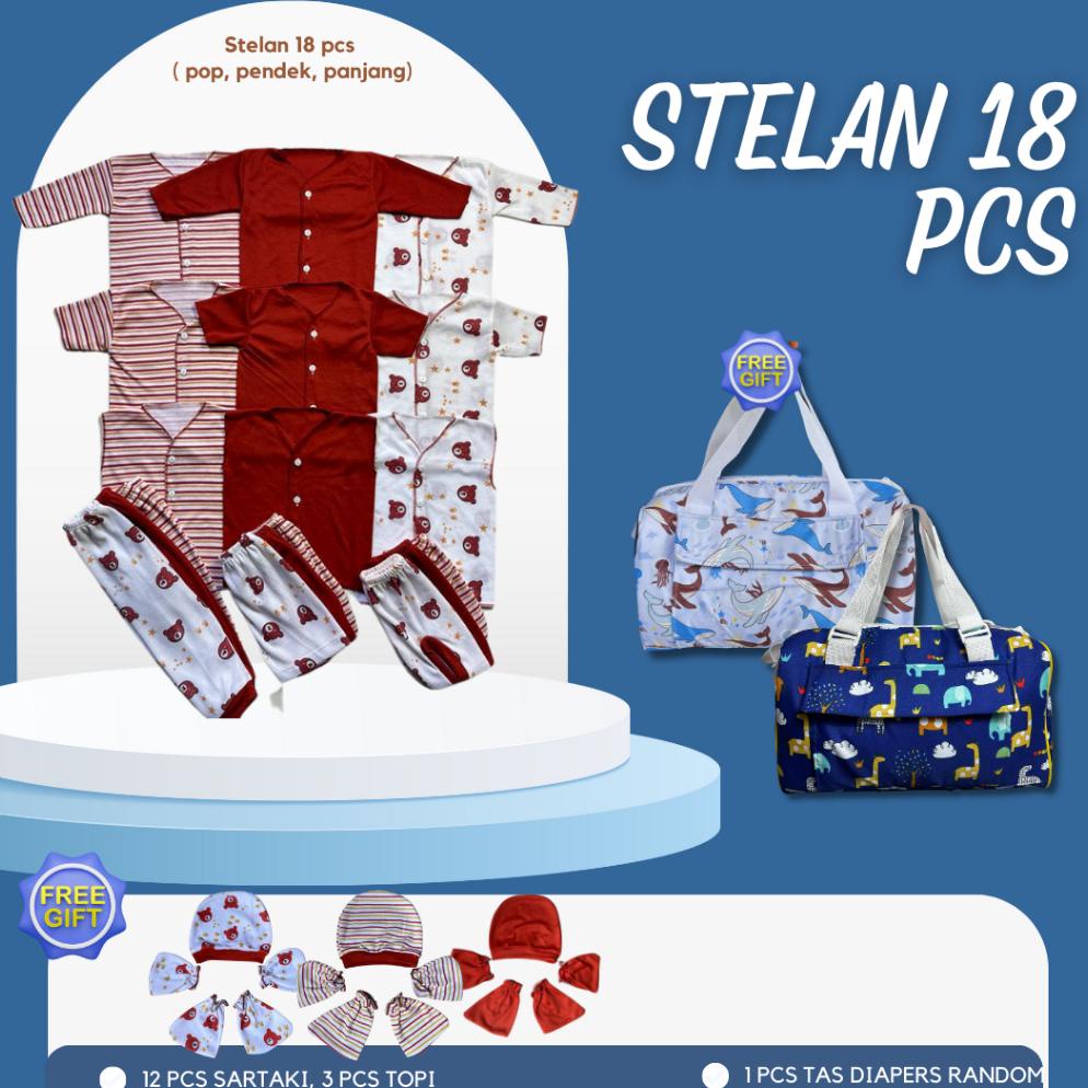 Best Produk TRINA BABY- BAJU BAYI 18 PCS FREE TAS DIAPERS MELAHIRKAN I perlengkapan stelan bayi, set