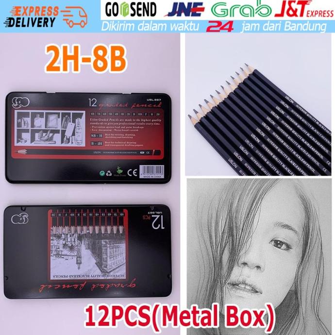 

TERLARIS Set Pensil Sketsa Sketch Drawing Alat Lukis gambar menggambar 2H-8B