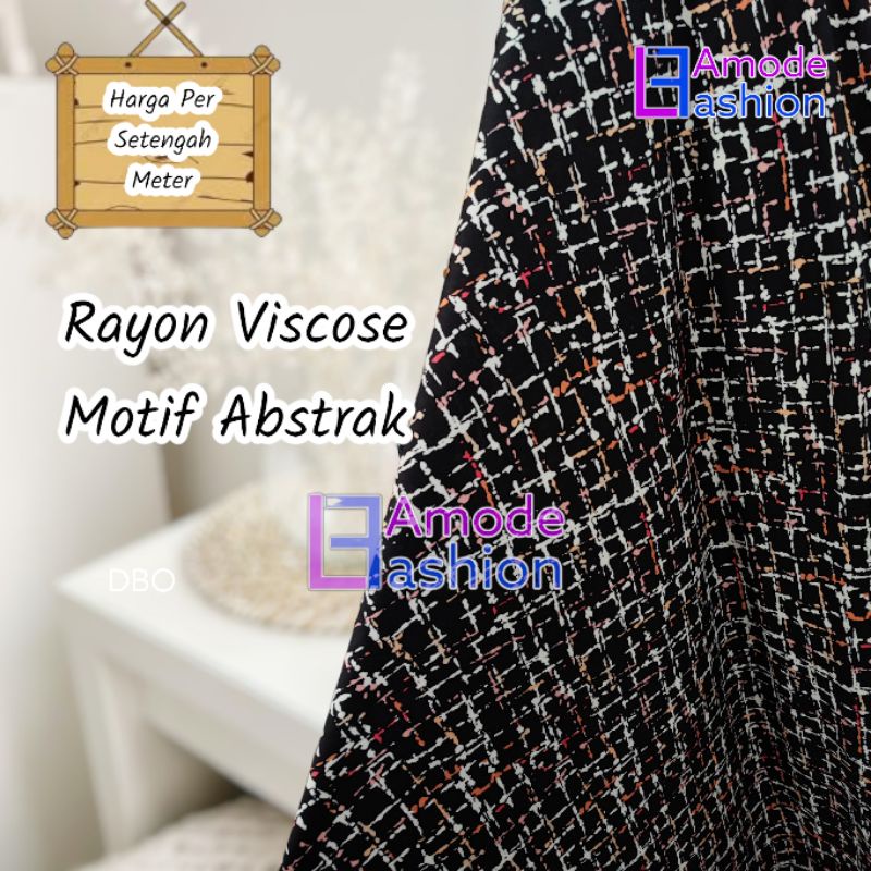Kain Rayon Viscose Motif Abstrak