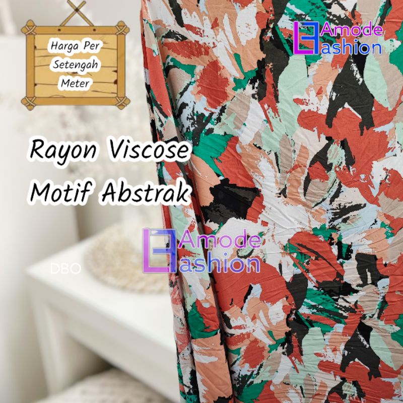 Kain Rayon Viscose Motif Abstrak