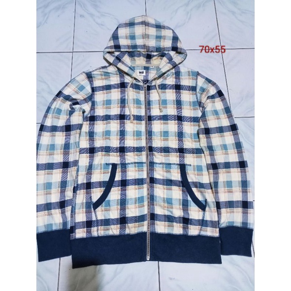 UNIQLO tartan zip hoodie