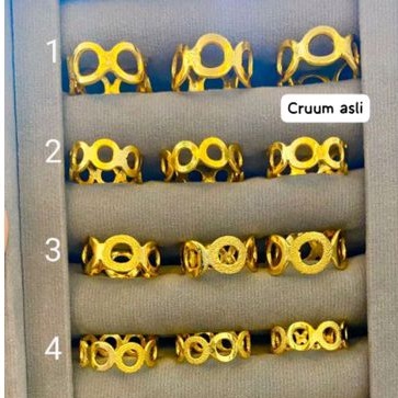 Cincin Model Donat Pasiran Dan Polosan Bahan Crum Asli Menyerupai Emas Asli Awet Tahan Lama Dan Mura