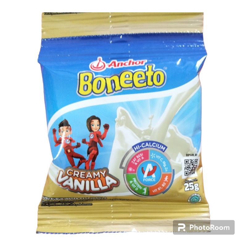 

Boneeto susu bubuk 25 gram saset rasa vanila & chocolate