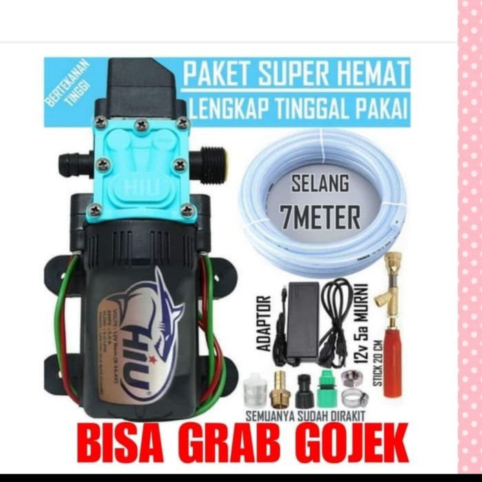 ✅New Ori Pompa Air Dc 12 Volt 5 Lpm Hiu -Paket Hemat Pompa Hiu Lengkap Otomatis Diskon