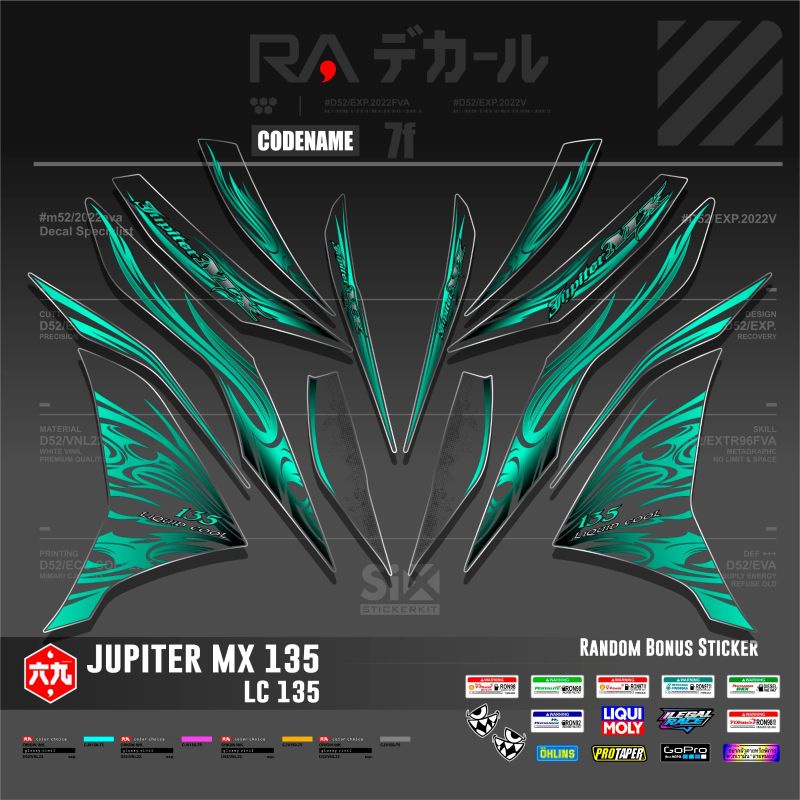 STRIPING TRANSPARAN UV JUPITER MX 135 NEW/STICKER MOTOR JUPITER MX 135 NEW TRANSPARAN UV