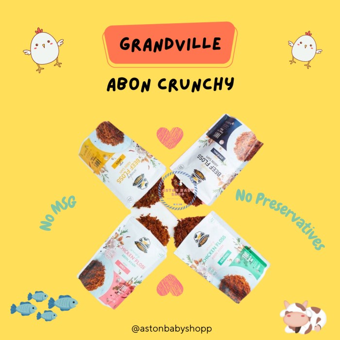 

Grandville Abon Crunchy Ayam/Sapi-Ayam Ori/Spicy-Sapi Ori/Spicy