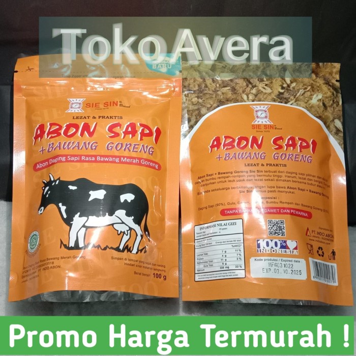 

Abon Sapi Bawang Goreng Asli Enak 100 Gram (Halal) Sie Sin Beef Floss