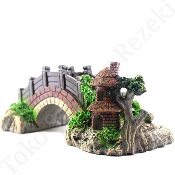 Kualitas No 1 Dekorasi aquarium jembatan, hiasan aquarium jembatan, hiasan aquarium fiber jembatan c