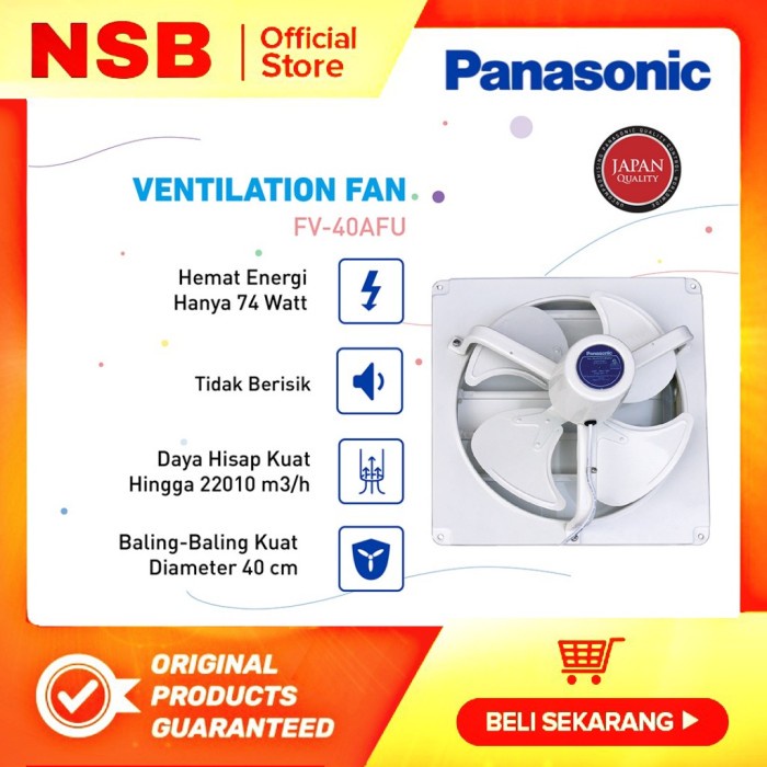 ✅Ori Panasonic Exhaust Fan 16 Inch Fv-40Afu Kipas Angin Plafon Kamar Mandi Diskon