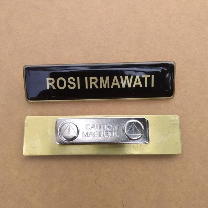 

name tag magnet kuningan resin