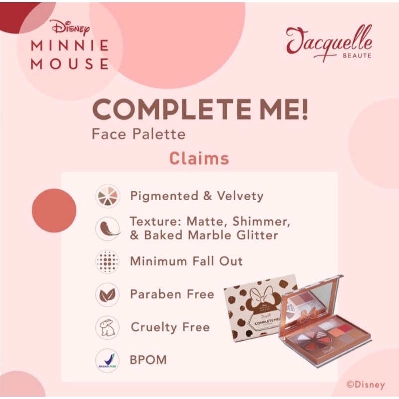 [EXCLUSIVE] BEST QUALITY jacquelle disney minnie mouse edition complete me face palette/ jacquelle