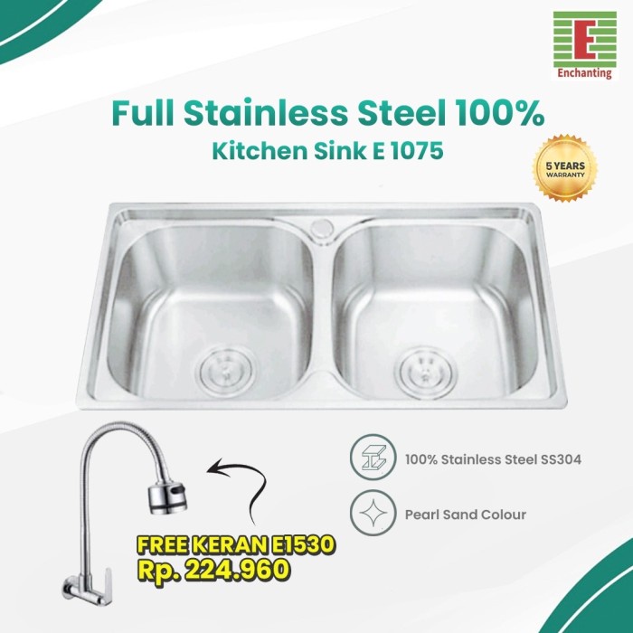 Set Sink Bak Cuci Piring Europe Enchanting E1075