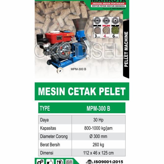 Promo Pekan Mesin Cetak Pelet Pambuat Pakan Mpm 300B Mahkota 1000 Kg/Jam Mpm 300 B
