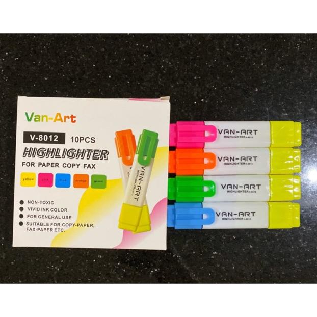 

Best! ( 1 kotak isi 10 biji) highlighter bolak balik 2 warna, highlighter V-8012 ,.