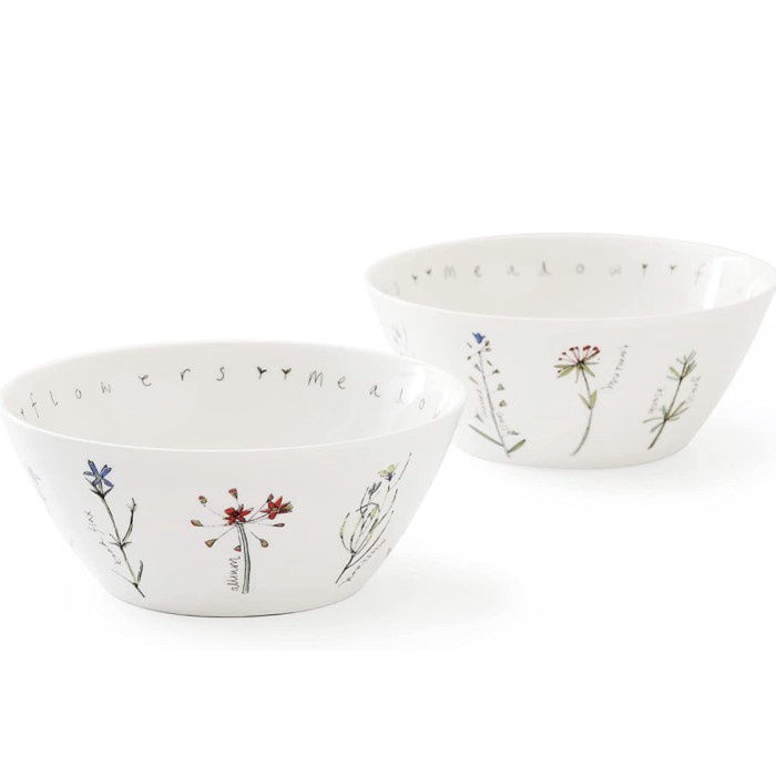 [New Ori] Saint James Rachel Barker Meadow Flower Noodle Salad Bowls Set 2Pcs Diskon