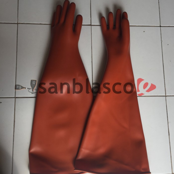 Sarung Tangan Sandblast Karet Orange Blasting Cabinet Kompac Tebal
