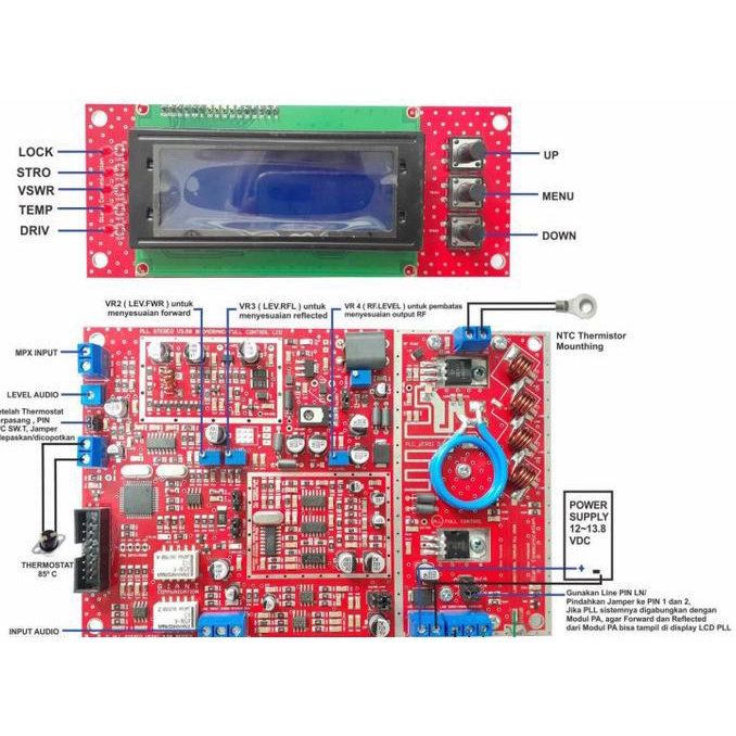 Exciter PLL 10 Watt 87.5-105 Mhz Stereo Pemancar FM Module