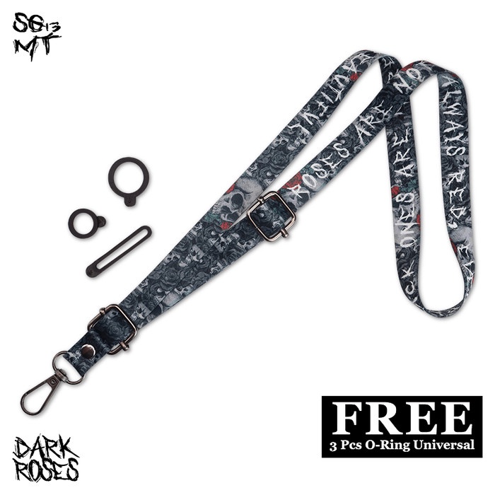 

Promo Lanyard Premium Dark Roses + 3 Pcs Oring Adjustable