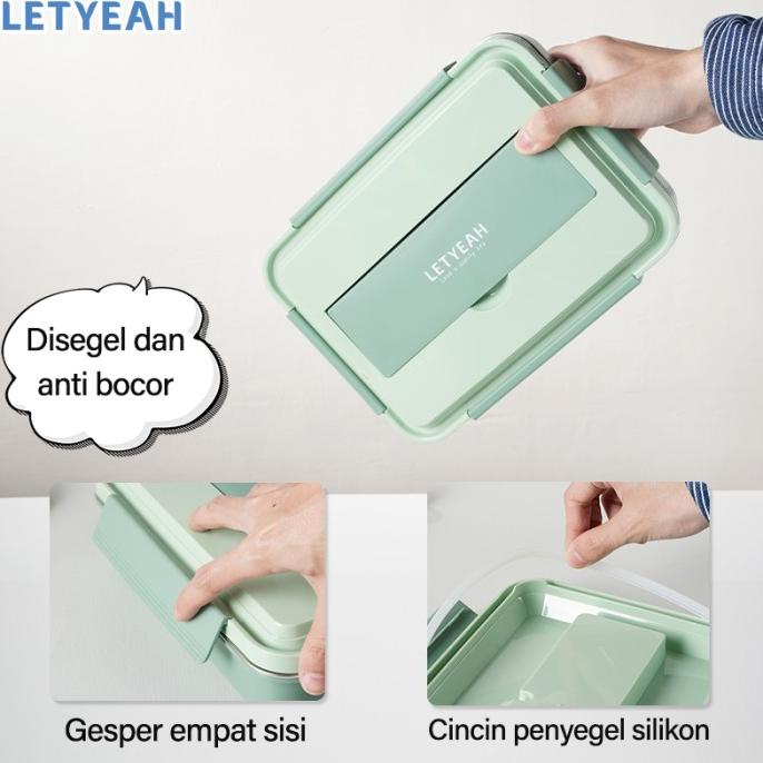 LetYeah Lunch box stainless/Kotak tempat makan anak dengan tas bekal