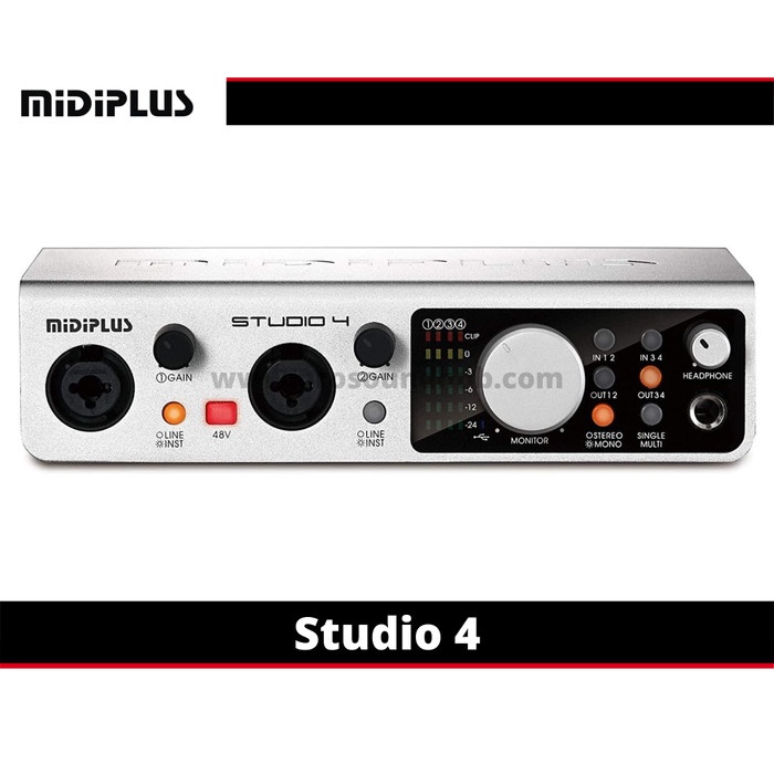 Midiplus Studio 4 USB Audio Interface Soundcard Recording 4 Channel
