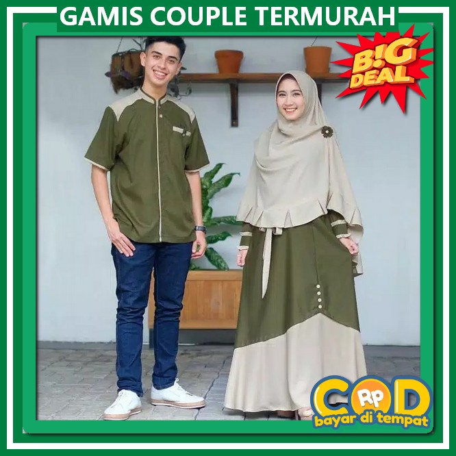 Baju Gamis Couple Pasangan Kekinian Gam8S Gamus Kepel 1Set Games Wanita Muslim Terbaru Mewah Gmis Im