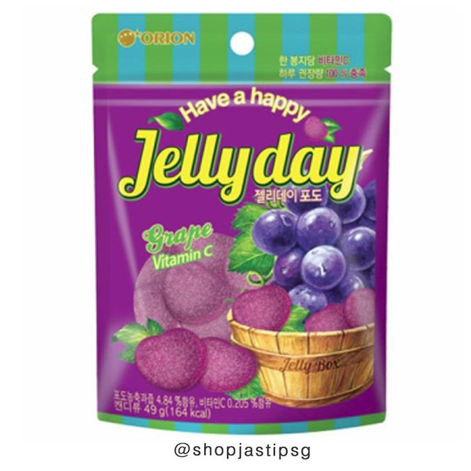 

TERLARIS - Orion Jellyday Vitamin C Jelly Kenyal Gummy Grape 49g Camilan Korea