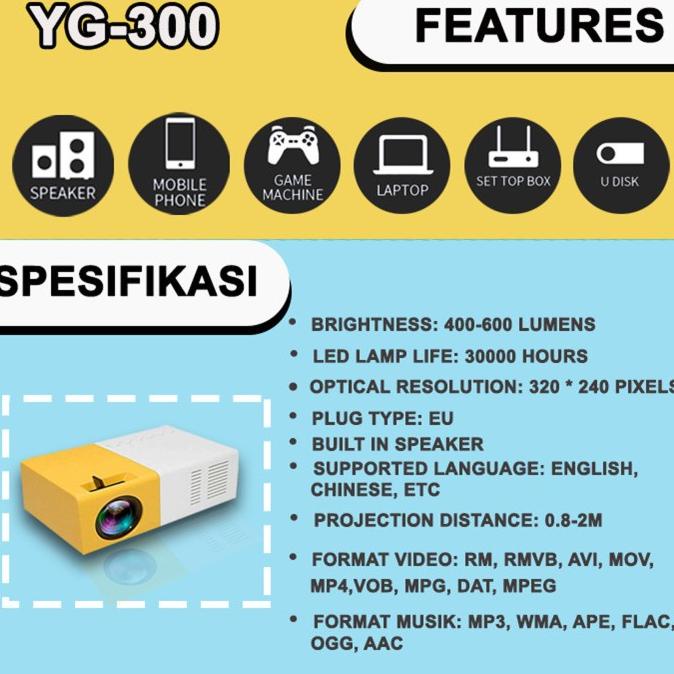 Mini Proyektor LED YG300 / YG-300 / YG 300 LCD Portable Projector Home