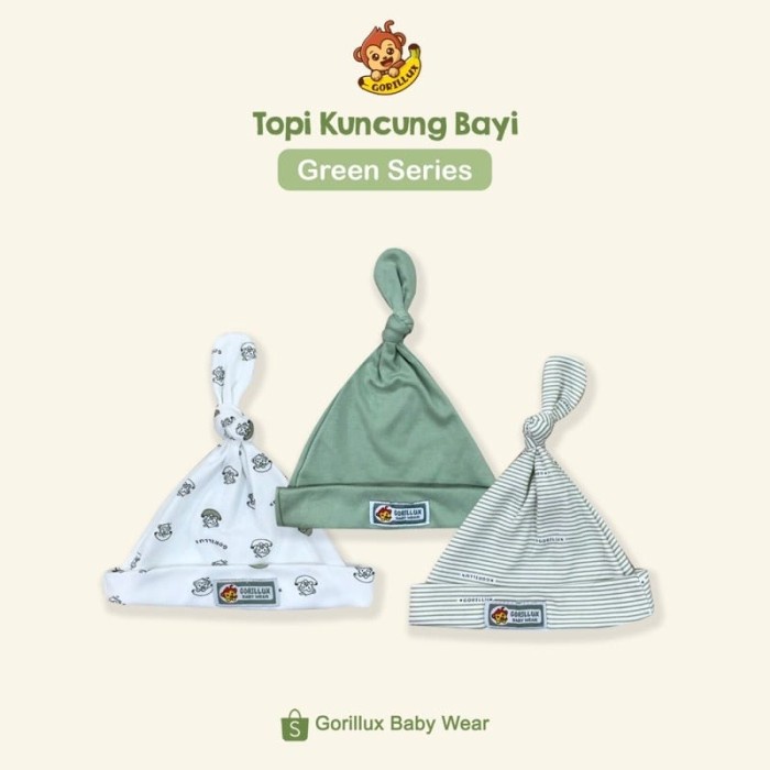 Gorillux 3 Pcs Topi Bayi Newborn