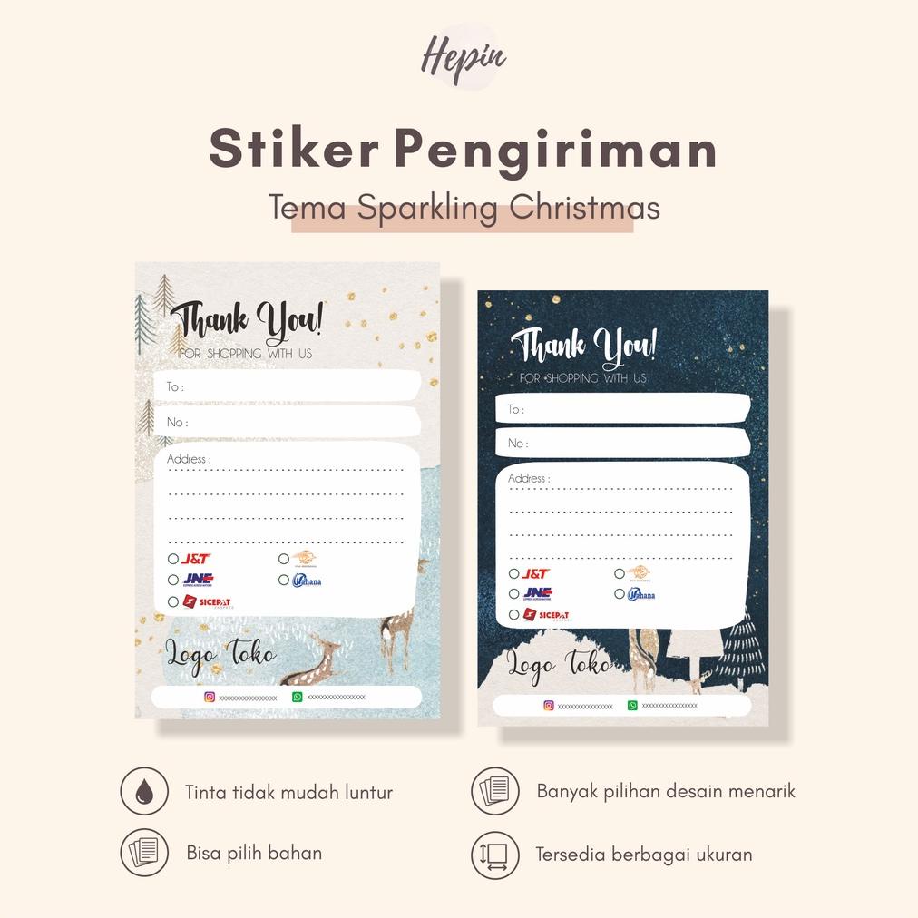 

label pengiriman murah edisi SPARKLING CHRISTMAS\stiker pengiriman