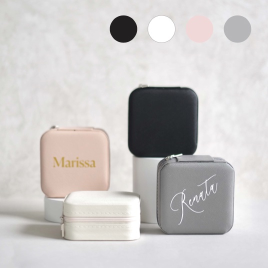 Lancca Personalized Travel Jewelry Box - Custom Nama Kotak Perhiasan