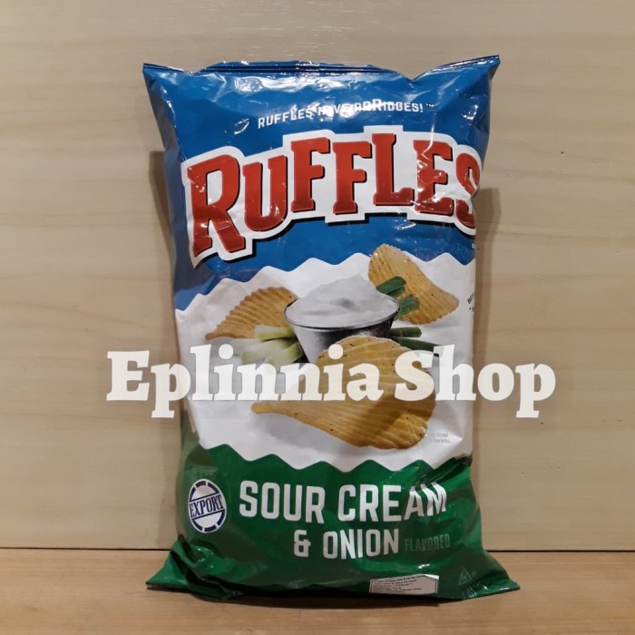 

Keripik - Ruffles Sour Cream And Onion Potato Chips 184.2 Gr - Keripik Kentang