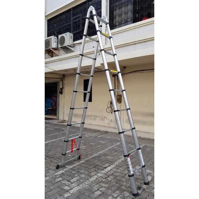 Tangga Teleskopik 6 Meter Multipurpose, Tangga Lipat Double 6 M
