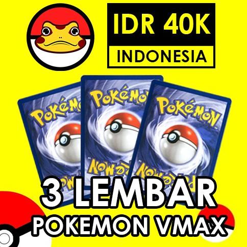 Promo Set 3 Kartu Pokemon VMAX - Random Original TCG Pokemon Indonesia