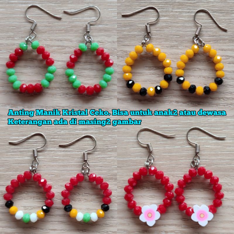 anting kristal / anting manik manik / anting hoops / anting hoop / anting hoop kecil / anting bulat 