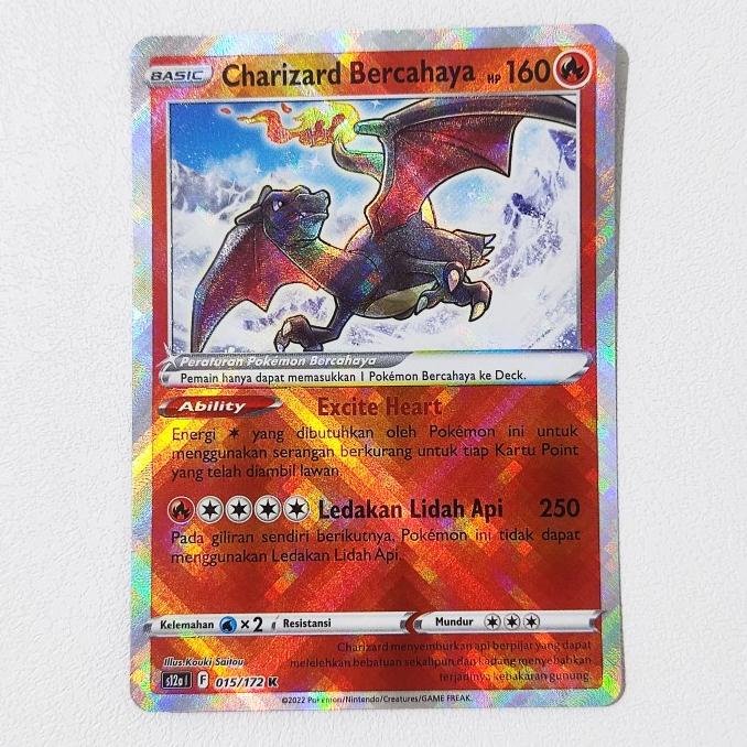 Charizard Bercahaya 015/172 S12a - Kartu Pokemon Indonesia