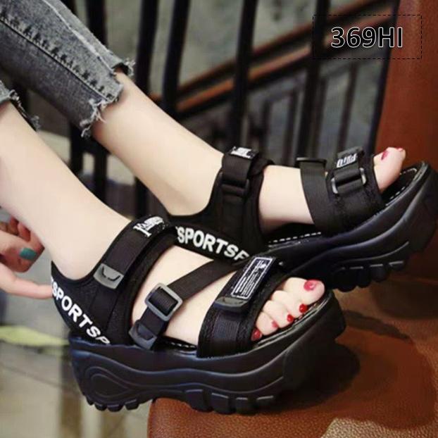 [BGK] SANDAL GUNUNG WANITA TRIPLE STRAP - 369 SOL TEBAL 4 CM FASHION KOREA LARIS