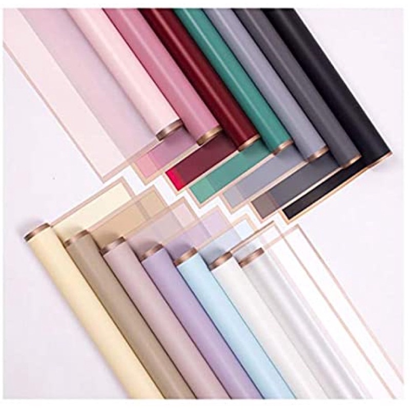 

Flower Wrapping Gold Line Transparent Grosir 20 Pcs / Kertas Buet Bunga