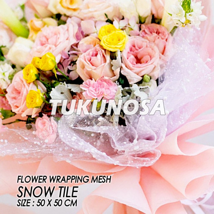 

Perpa Flower Wrapping Mesh Snow Tile - Jaring Salju Tille Buket Kertas Buket Bunga Bouquet