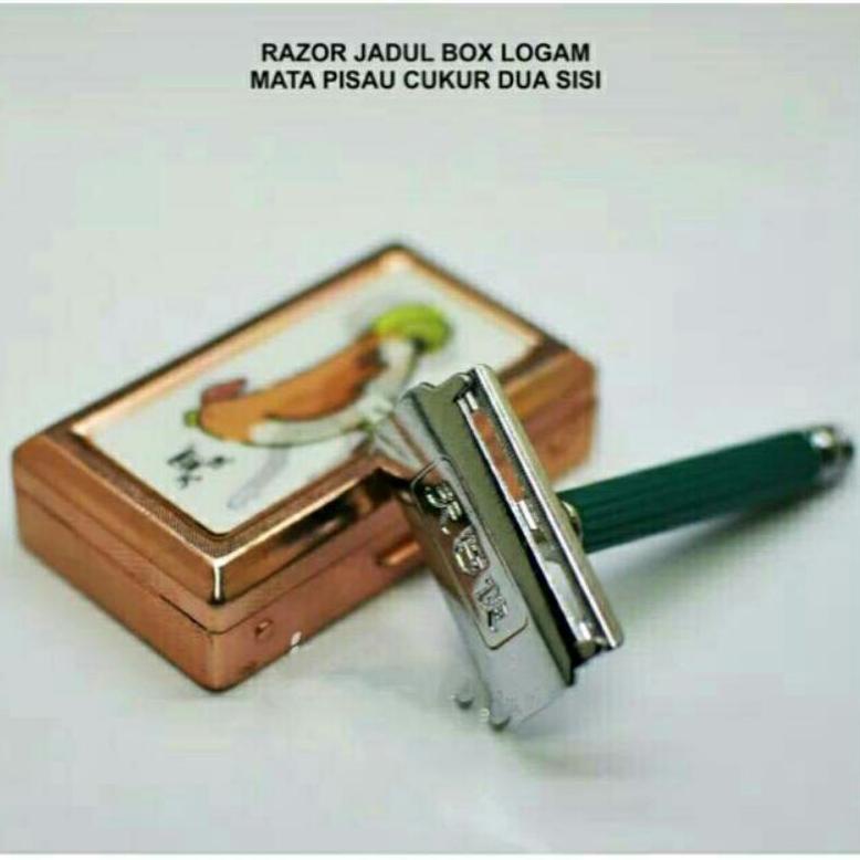 SALE (Razor Jadul) Alat Cukur Kumis Dan Jenggot Pisau Silet + Box Manual Klasik TERMURAH