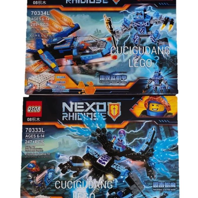 Lego Nexo Knight Clay bisa Nyala Bersuara Thunder Blue Poison Scorpion