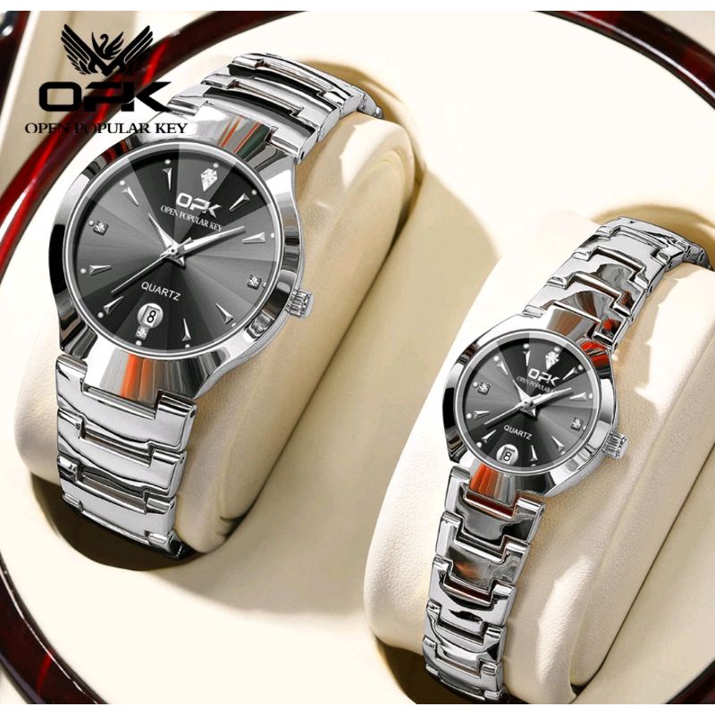jam tangan wanita OPK anti air original rantai kuarsa stainless steel terbaru