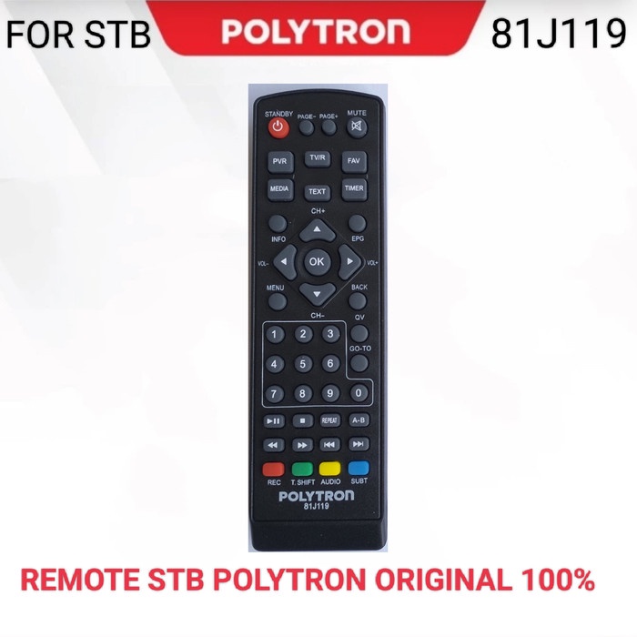REMOTE SET TOP BOX POLYTRON PDV 610T2 REMOT STB 81J119 ORIGINAL 100%