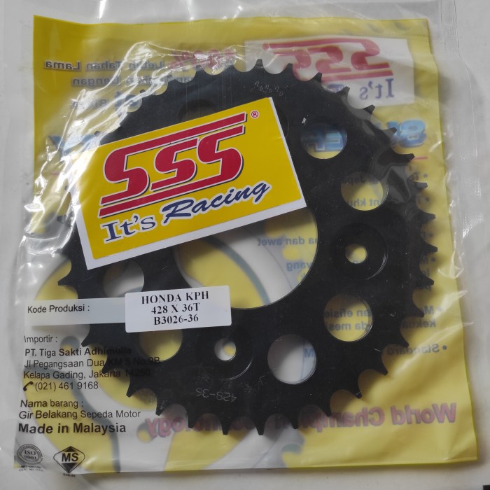 Gear Belakang Sss 428 Supra X 125/Kharisma/Revo/Blade/Fit/Kirana