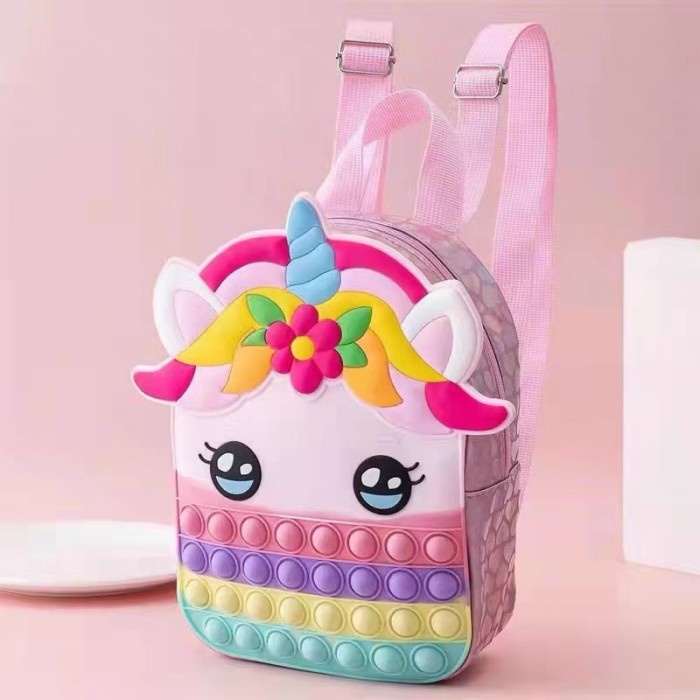 Tas Anak Sekolah Perempuan Pop It Unicorn