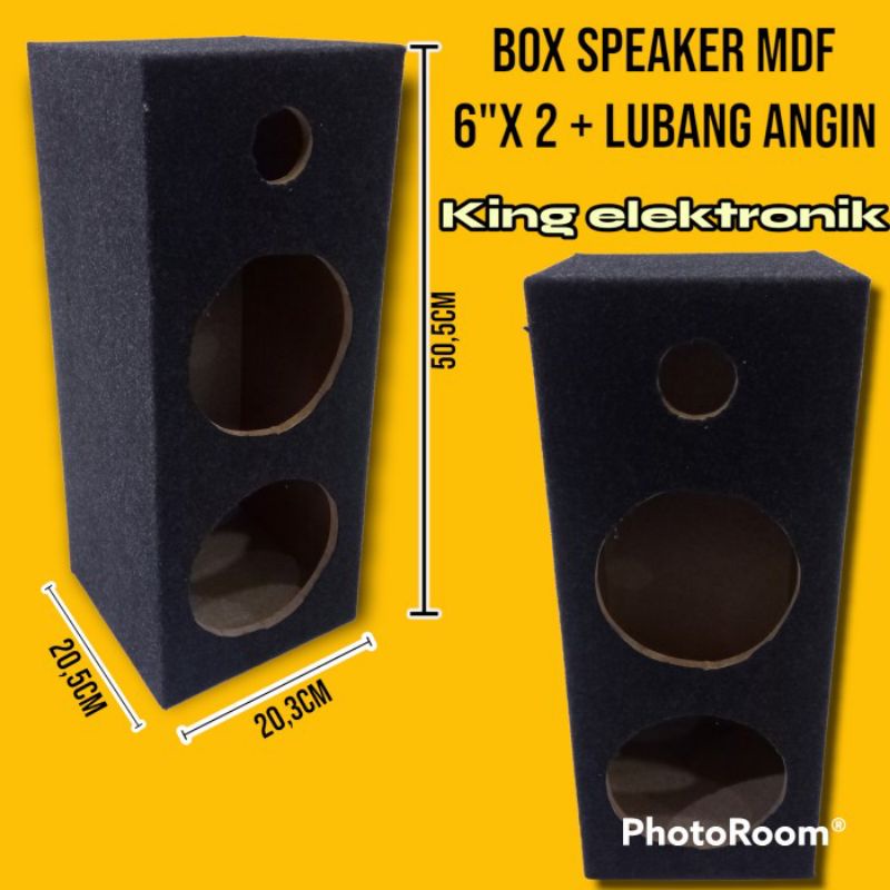 BOX SPEAKER 2 x 6INCH PLUS LUBANG TWEETER BAHAN MDF