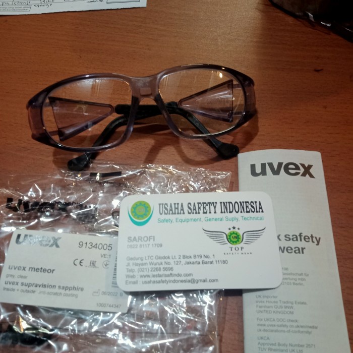 Kacamata Uvex Meteor Clear Prescription 9134005 / Safety Glass Uvex