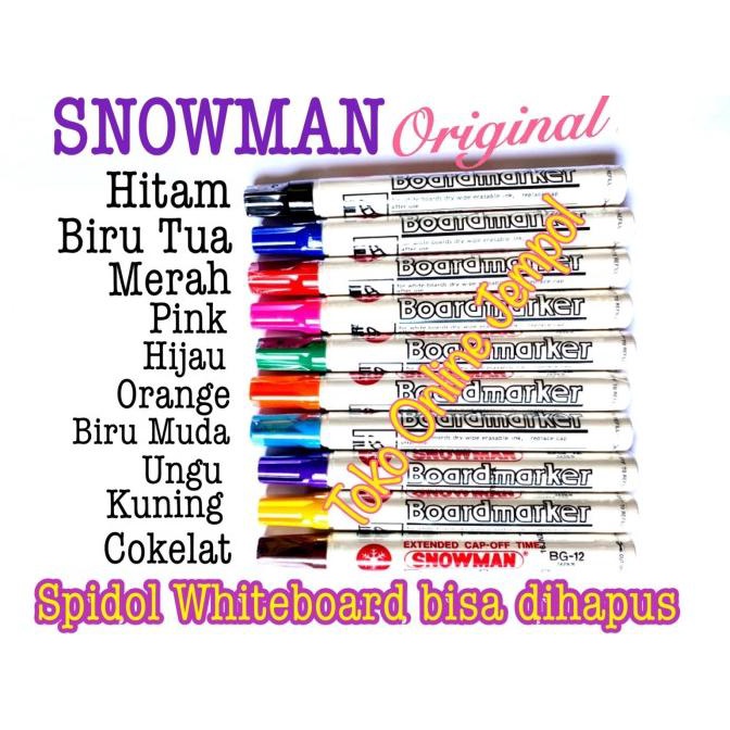 

ATK0471SM SATUAN Spidol Boardmarker Whiteboard Snowman BG12 Ink